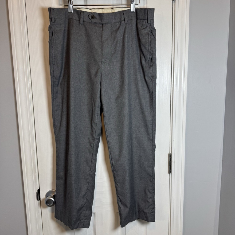 Brooks Brothers Brooksgate Regent Fit Gray Wool Dress Pants, Size 38x27 (hemmed)